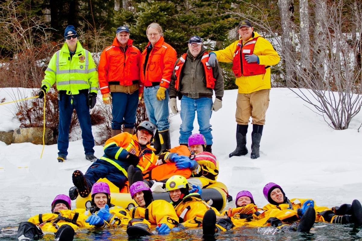March 2014: Kennebunkport firefighters train in the latest cold water & ice rescue techniques The course was conducted by Gerry Dworkin of Lifesaving Resources in Cape Porpoise. Gerry is an internationally known water rescue instructor who is also an active member of our department.