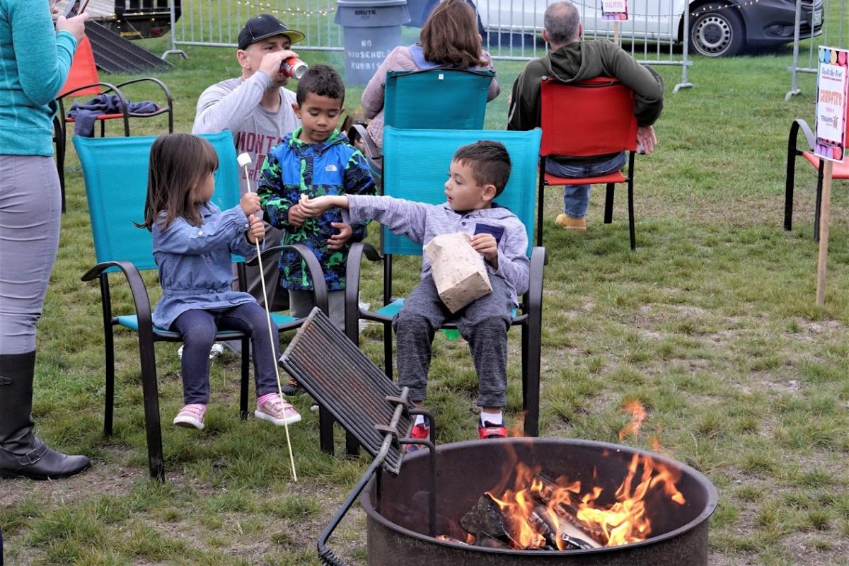 Kids roasting marshmallows