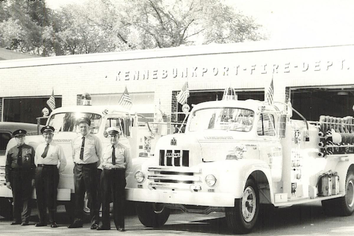 Port Village gets ready for the Memorial Day Parade in the early 1960's. Shown in front of the trucks are Joseph Burrows, George McKinnon, Richard Jackson, and Chief Francis Smith