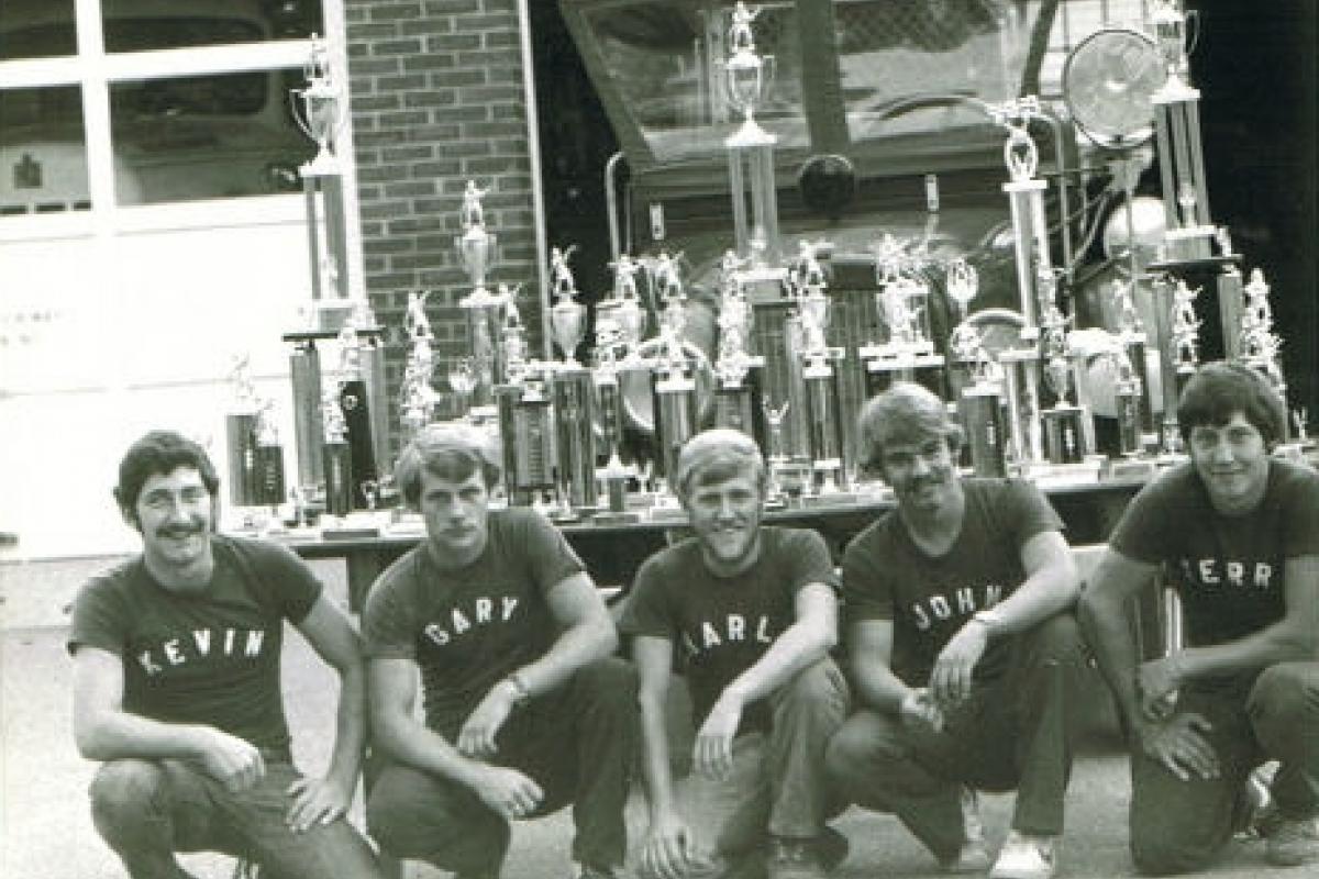Muster Teams of the Early 1980's: Kennebunkport fielded some highly successful fire muster teams back in the day. Kevin Philbrick, Gary Martin, Charlie Brown, Jr., John Meserve, and Terry Philbrick represent the Village